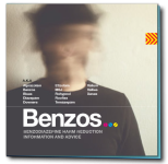 Cover image of Benzos - a benzodiazepines resource, showing a fuzzy head and the word Benzos